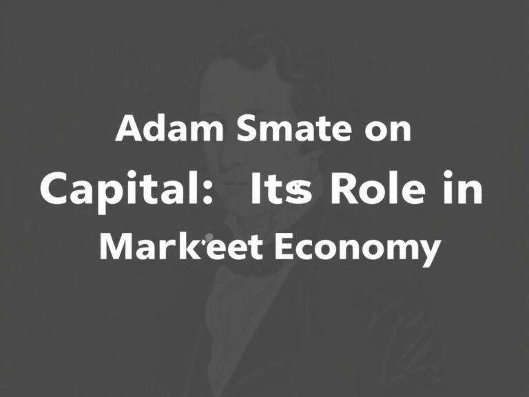 Adam Smith on Capital: Its Role in a Market Economy