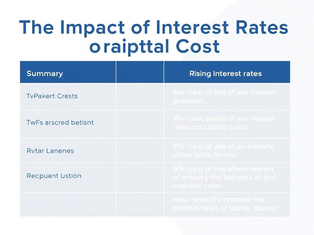he Impact of Interest Rates on Capital Costs Summary Table: Key Effects of Rising Interest Rates on Capital Costs фото